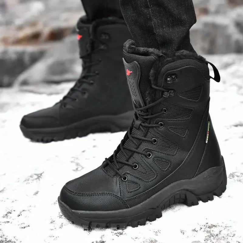 Fleece Lined Winter Snow Boots | High Top Waterproof Hiking Footwear