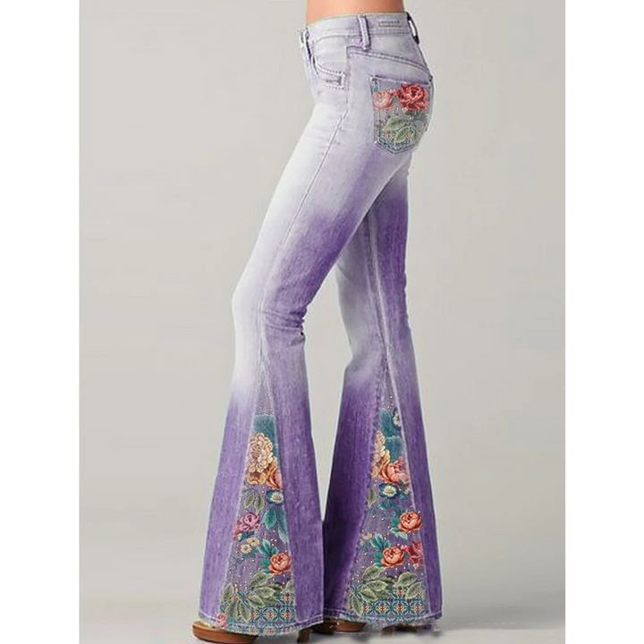 Floral Embroidered Flared Jeans | Women's Jeans