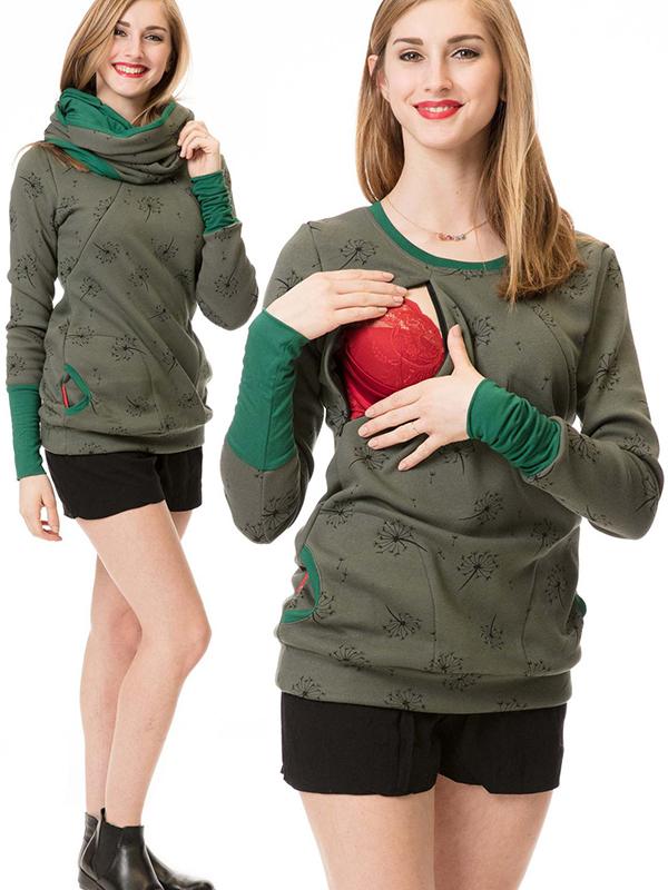 Floral Print Maternity Sweatshirt | Comfortable Nursing Hoodie 3