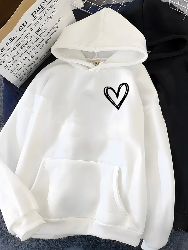 Heart Print Hoodie | Women's Casual Fashion Sweater 6