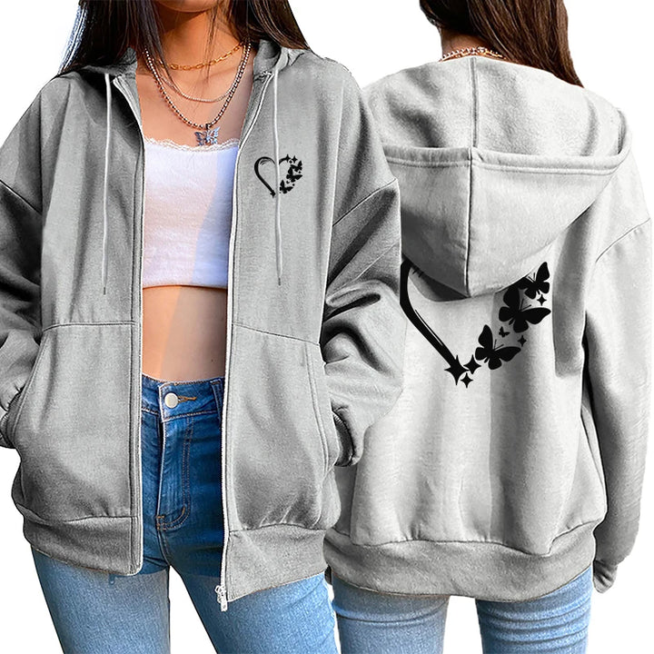 Heart Printed Women's Hoodie | Casual Hoodie for Women
