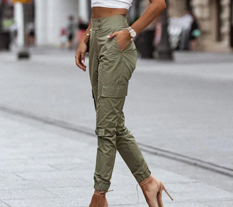 High-Waisted Cargo Pants | Women's Trousers