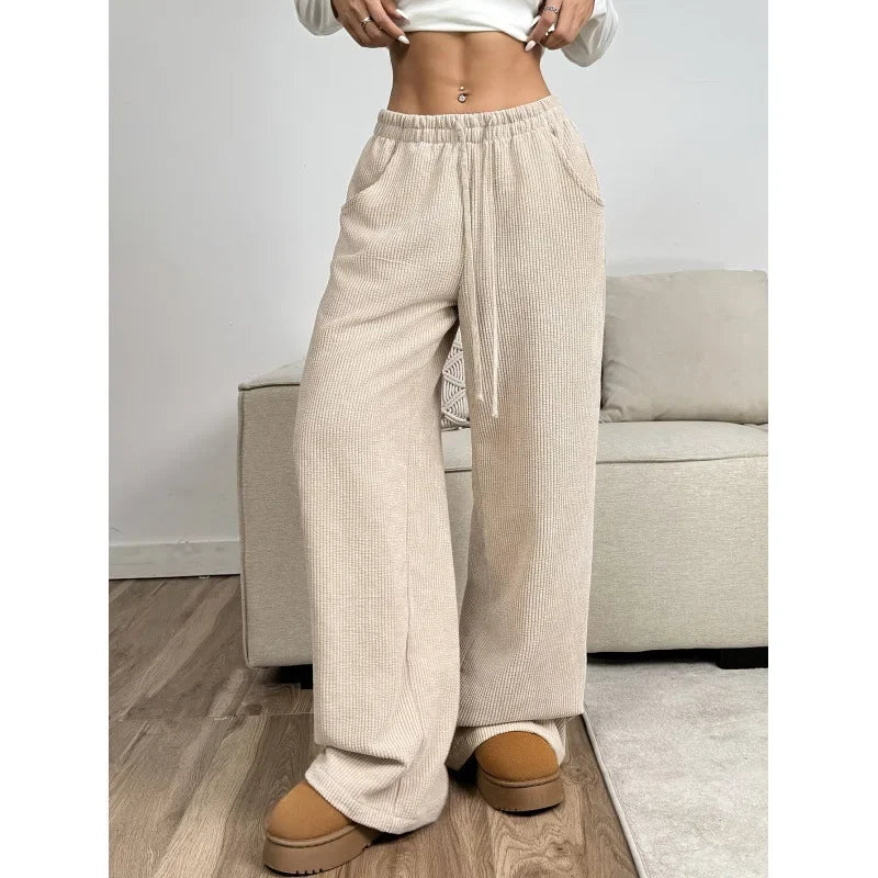 High-Waisted Corduroy Wide Leg Pants | Women's Trousers