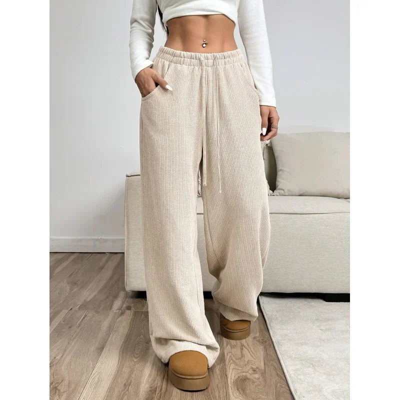 High-Waisted Corduroy Wide Leg Pants | Women's Trousers