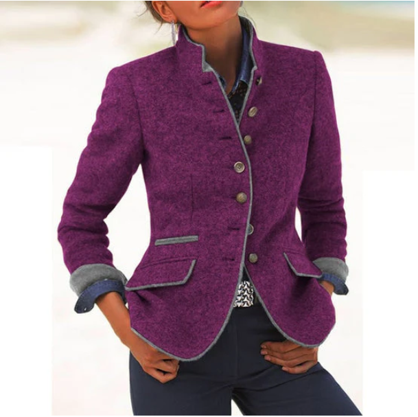 High Collar Cardigan Jacket | Women's Fashion Outerwear