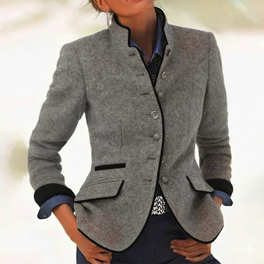High Collar Cardigan Jacket | Women's Fashion Outerwear