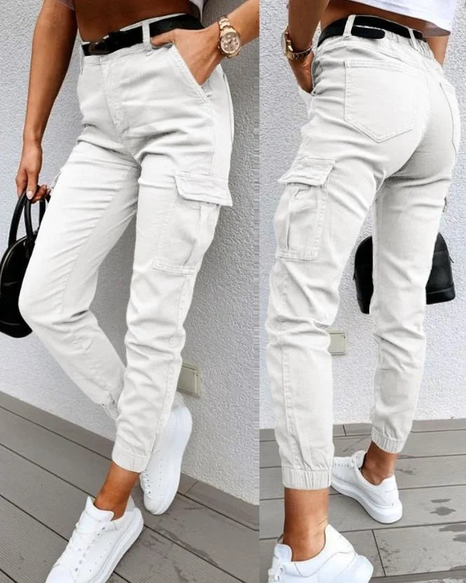 High Waist Cargo Pants for Women | Tapered Trousers