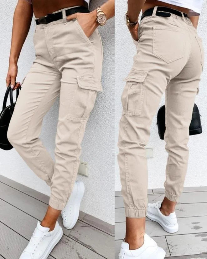 High Waist Cargo Pants for Women | Tapered Trousers