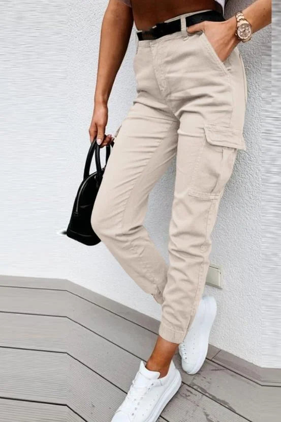 High Waist Cargo Pants for Women | Tapered Trousers