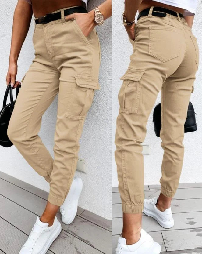 High Waist Cargo Pants for Women | Tapered Trousers