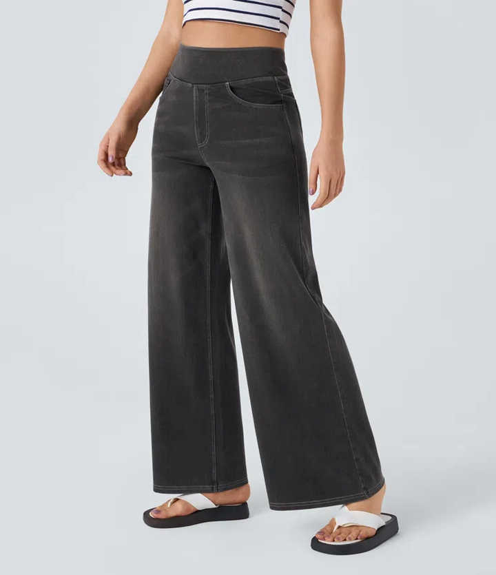 High Waisted Wide Leg Jeans | Women's Relaxed Fit Denim