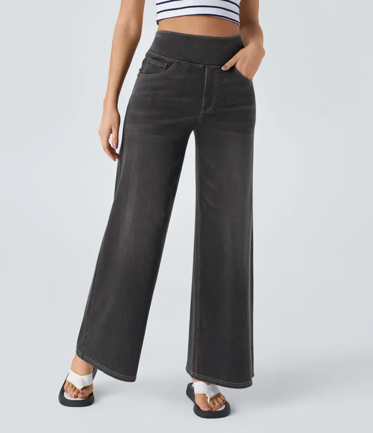 High Waisted Wide Leg Jeans | Women's Relaxed Fit Denim