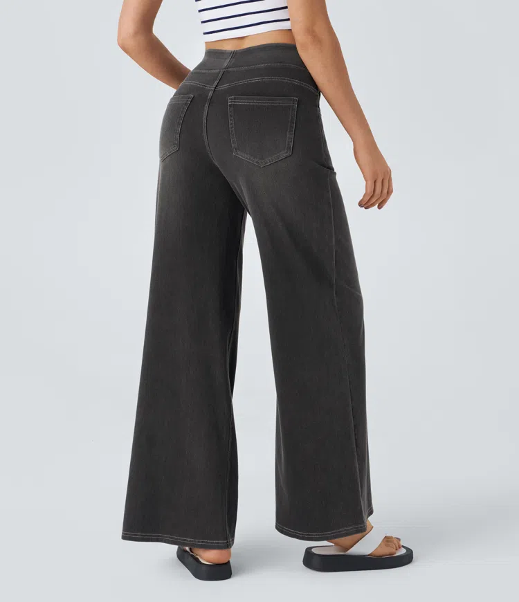 High Waisted Wide Leg Jeans | Women's Relaxed Fit Denim