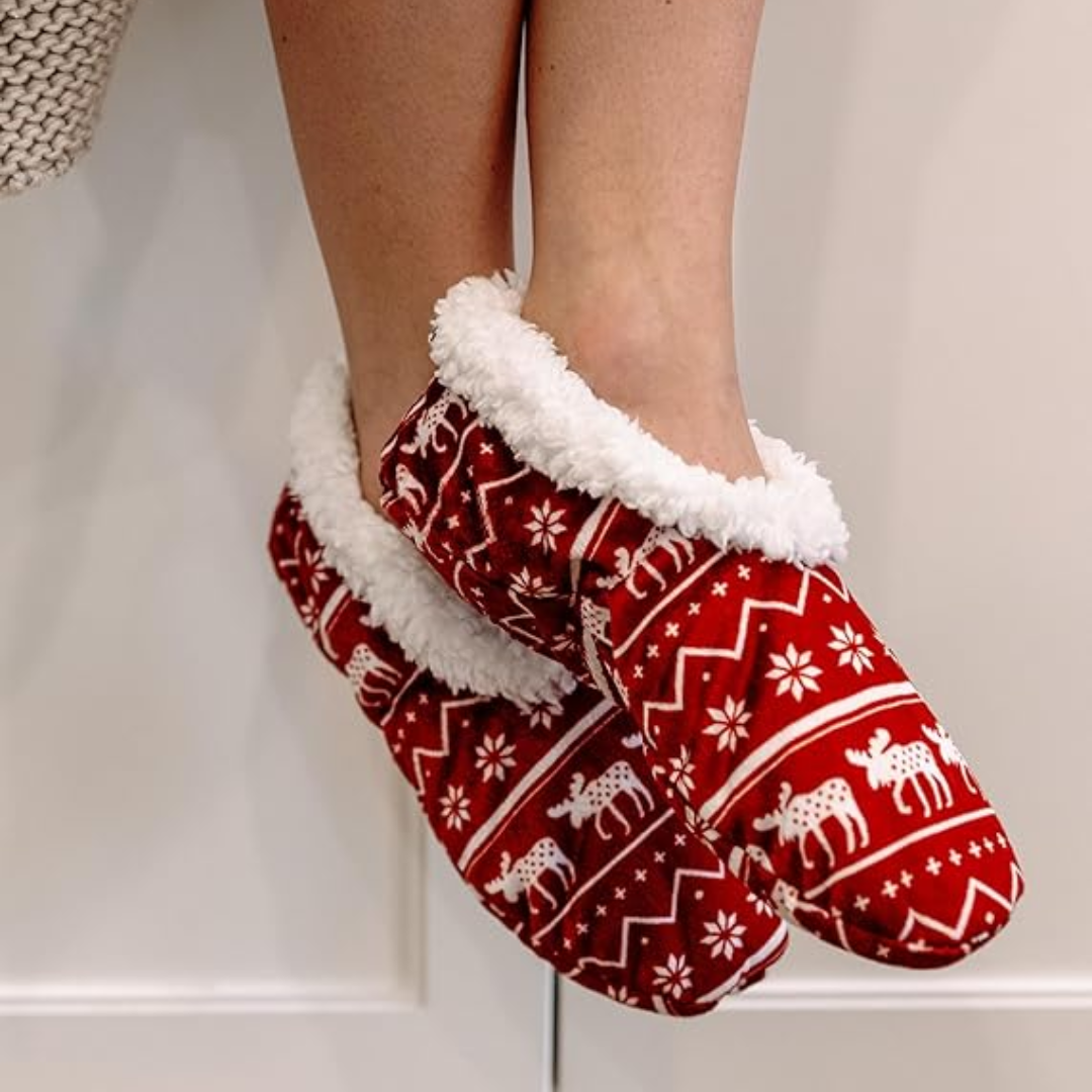 Holly Women's Slipper Socks With Grippers | Cozy Fleece Design 1