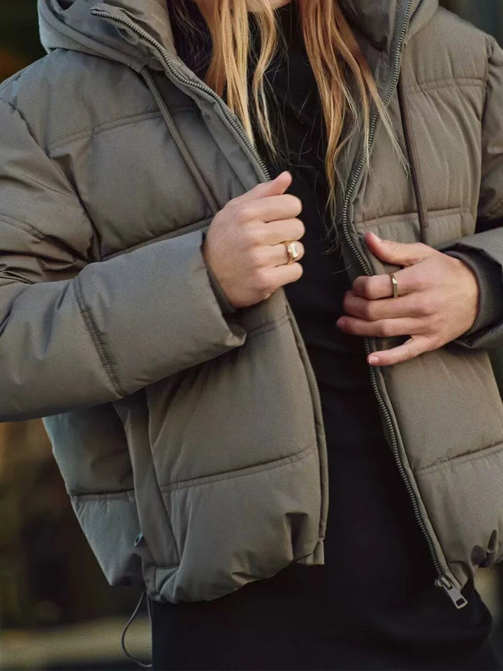 Hooded Puffer Jacket Women | Quilted Casual Winter Coat