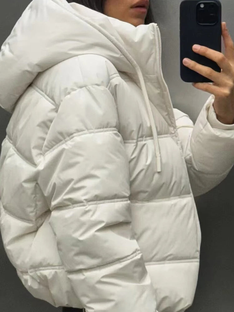 Hooded Puffer Jacket Women | Quilted Casual Winter Coat