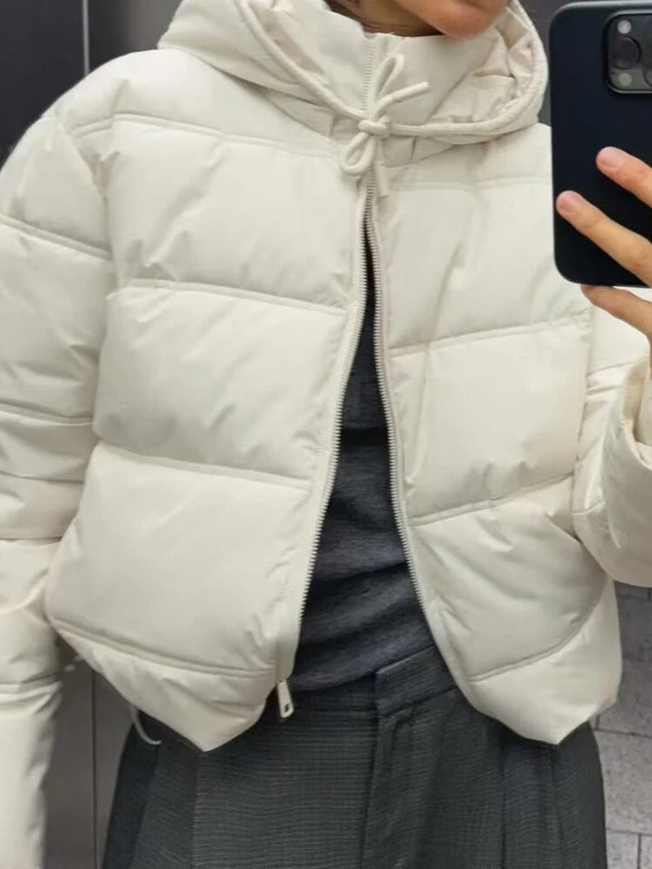 Hooded Puffer Jacket Women | Quilted Casual Winter Coat