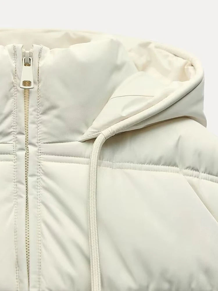 Hooded Puffer Jacket Women | Quilted Casual Winter Coat
