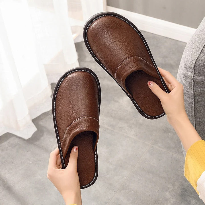 Helga Vegan Leather Slippers | Comfortable Home Footwear