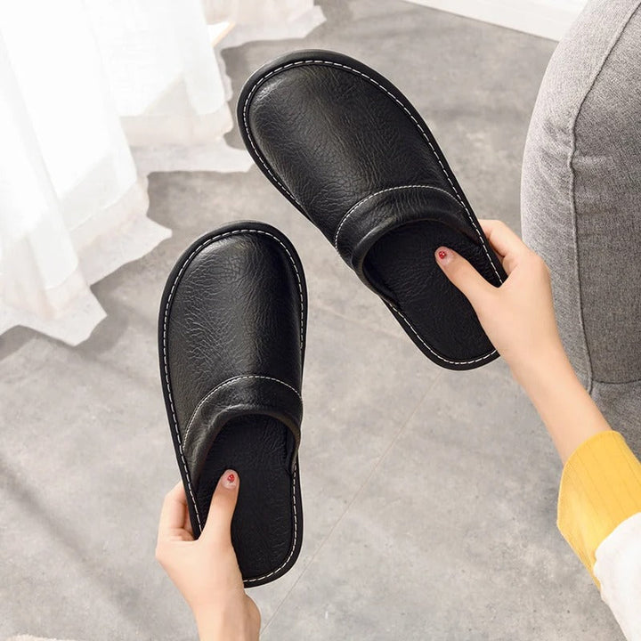 Helga Vegan Leather Slippers | Comfortable Home Footwear