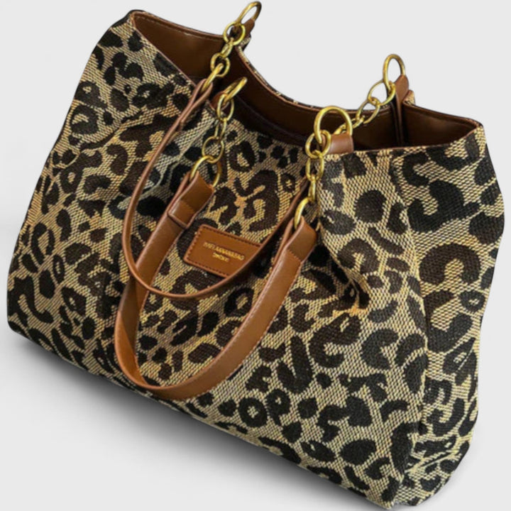 Iria Luxe Leopard Tote Bag | Stylish Vegan Leather Tote