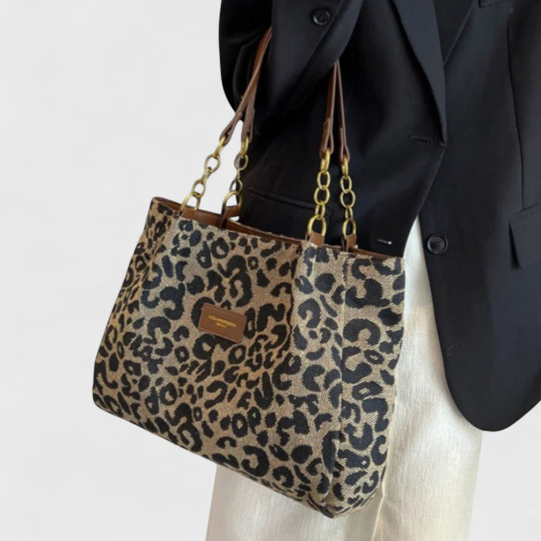 Iria Luxe Leopard Tote Bag | Stylish Vegan Leather Tote