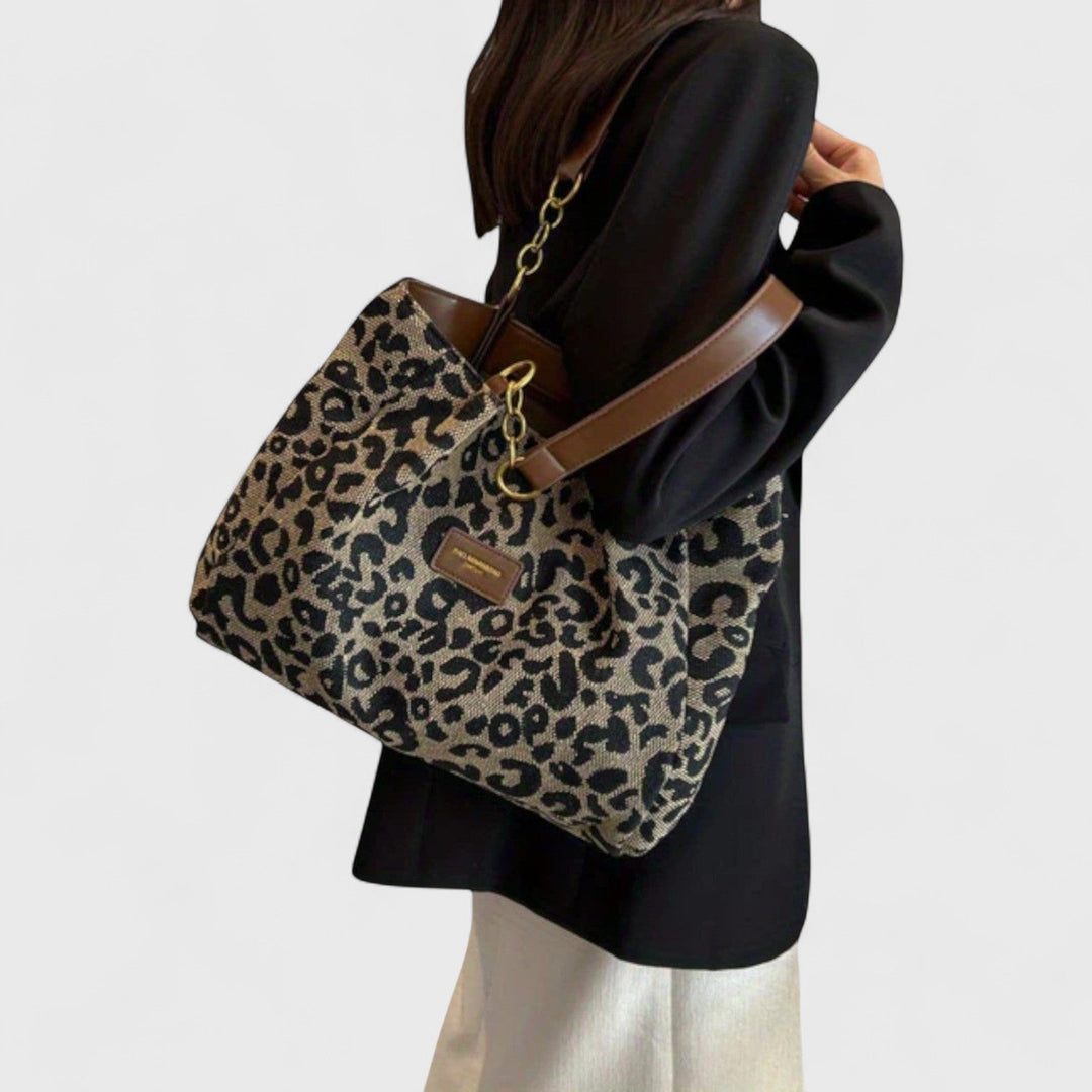 Iria Luxe Leopard Tote Bag | Stylish Vegan Leather Tote