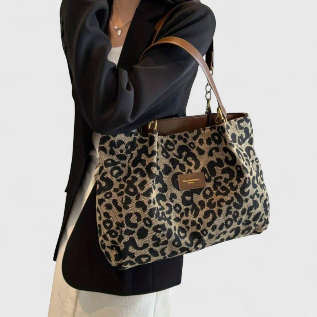 Iria Luxe Leopard Tote Bag | Stylish Vegan Leather Tote