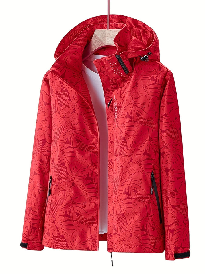 Jasmine Leaf Printed Windproof Jacket | Women's Fashion Jacket