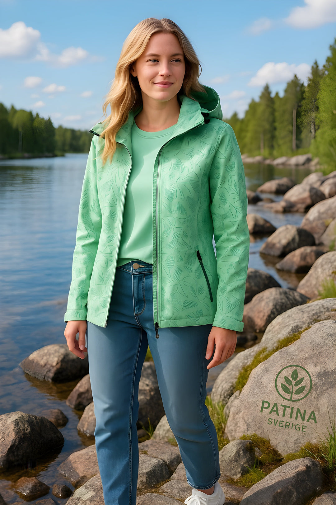 Jasmine Leaf Printed Windproof Jacket | Women's Fashion Jacket