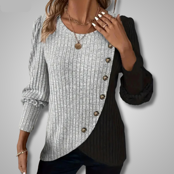 Kaia | Women's Top Elegant Button Down Knit Longsleeve