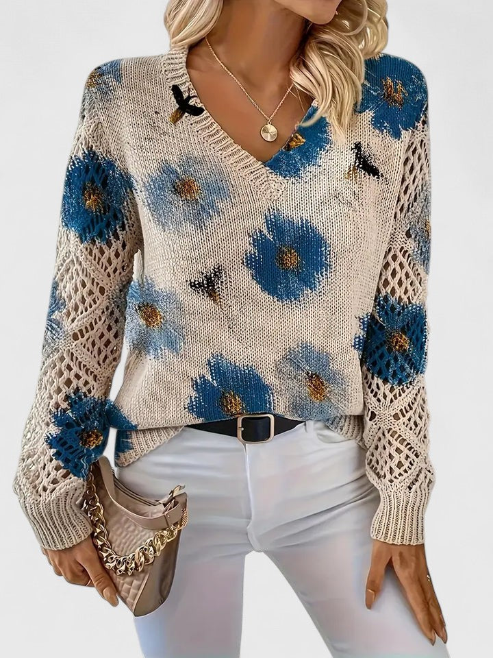 Kaiti Elegant Floral Sweater | Women's Sweater