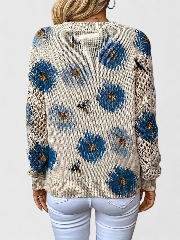 Kaiti Elegant Floral Sweater | Women's Sweater
