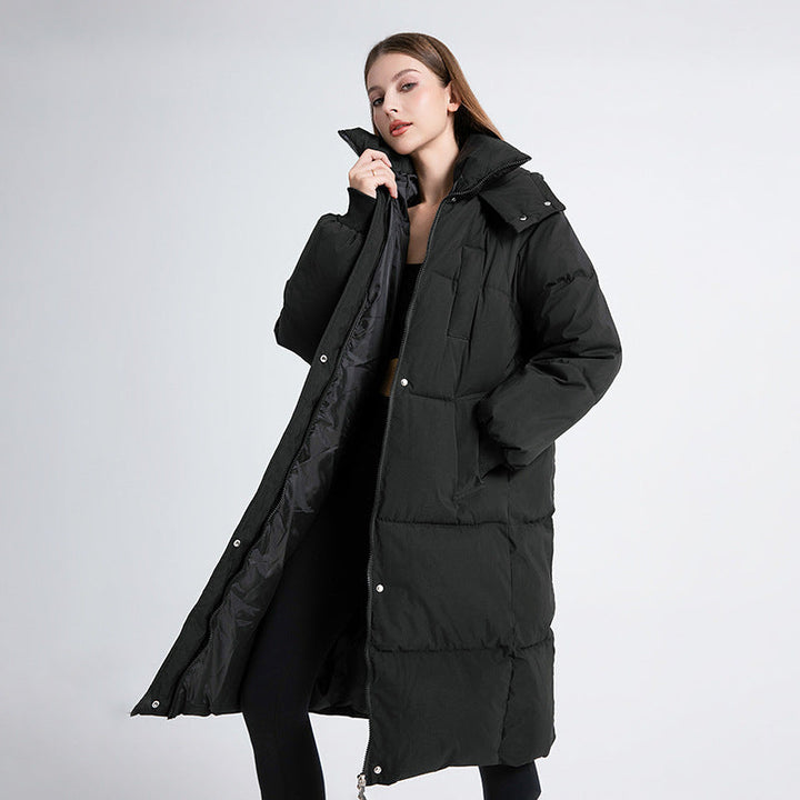 Keren | Long Puffer Coat with Hood for Women