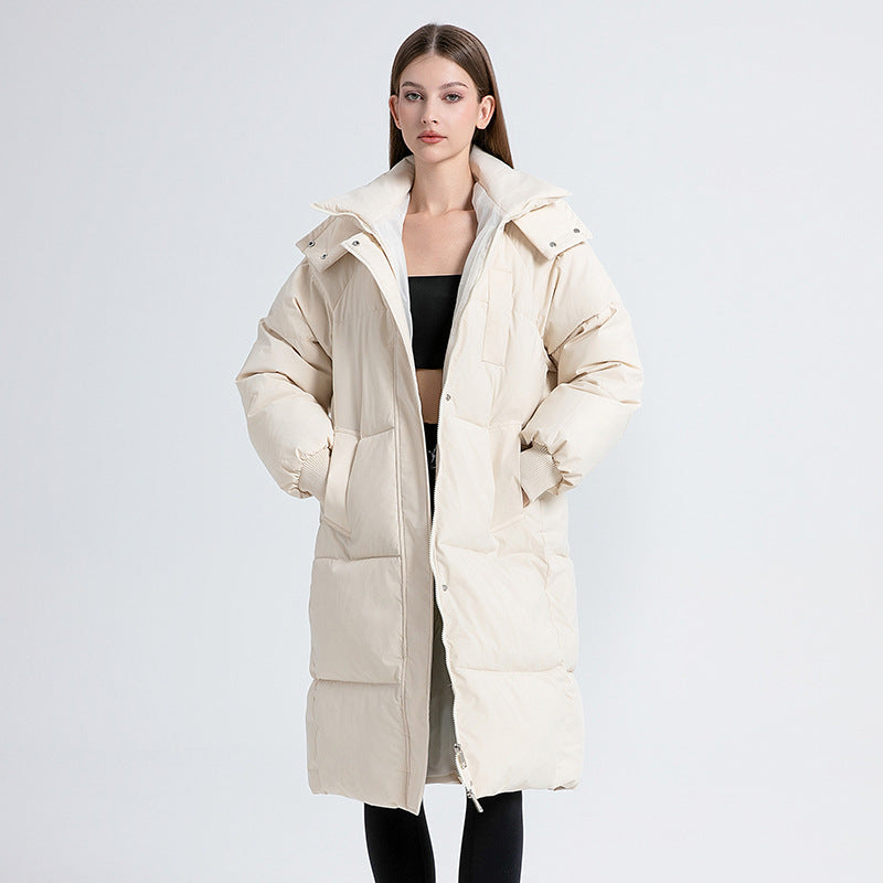 Keren | Long Puffer Coat with Hood for Women