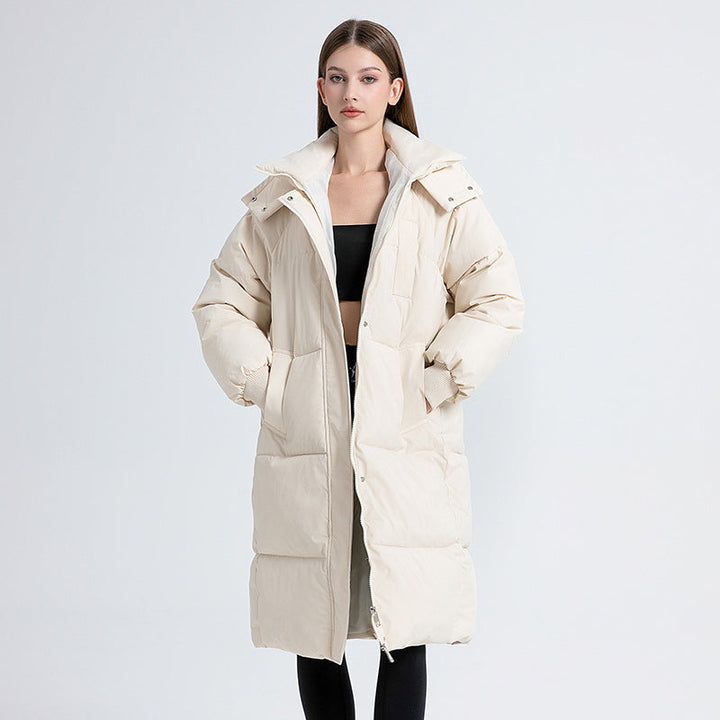 Keren | Long Puffer Coat with Hood for Women