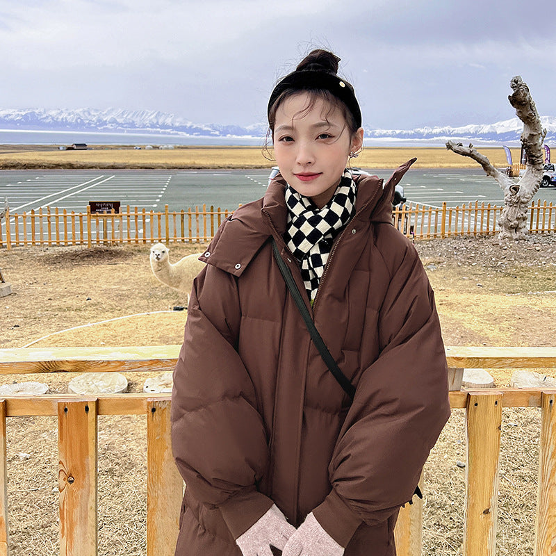 Keren | Long Puffer Coat with Hood for Women