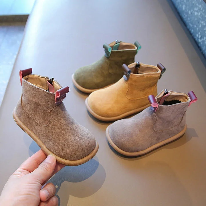 Kids Suede Ankle Boots | Casual Winter Footwear for Boys and Girls