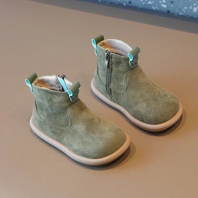 Kids Suede Ankle Boots | Casual Winter Footwear for Boys and Girls
