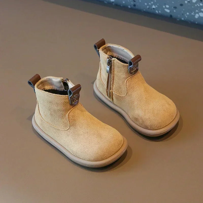 Kids Suede Ankle Boots | Casual Winter Footwear for Boys and Girls