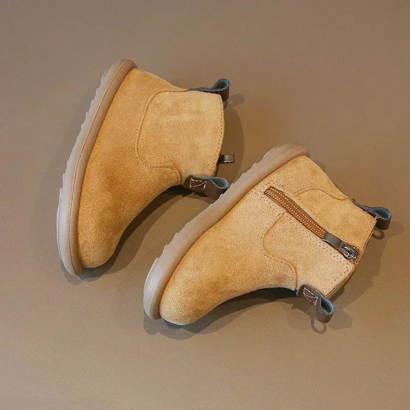 Kids Suede Ankle Boots | Casual Winter Footwear for Boys and Girls