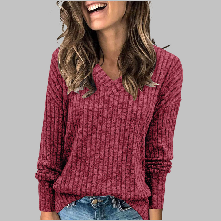 Kimberly Comfy V-Neck Sweater | Women's Soft Knit Top