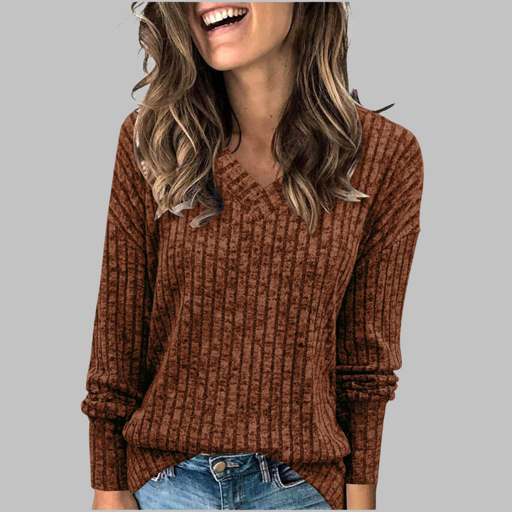 Kimberly Comfy V-Neck Sweater | Women's Soft Knit Top