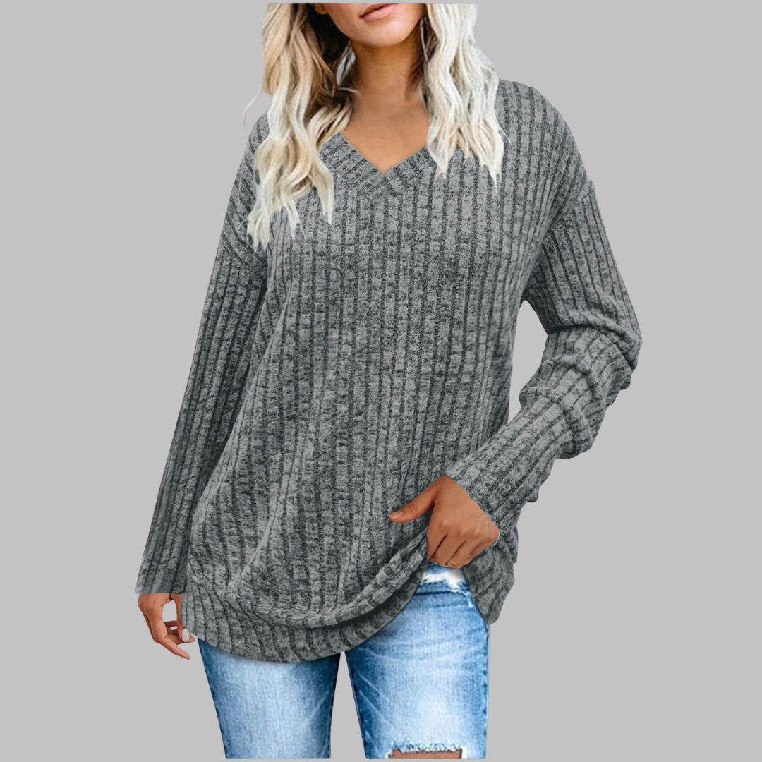 Kimberly Comfy V-Neck Sweater | Women's Soft Knit Top