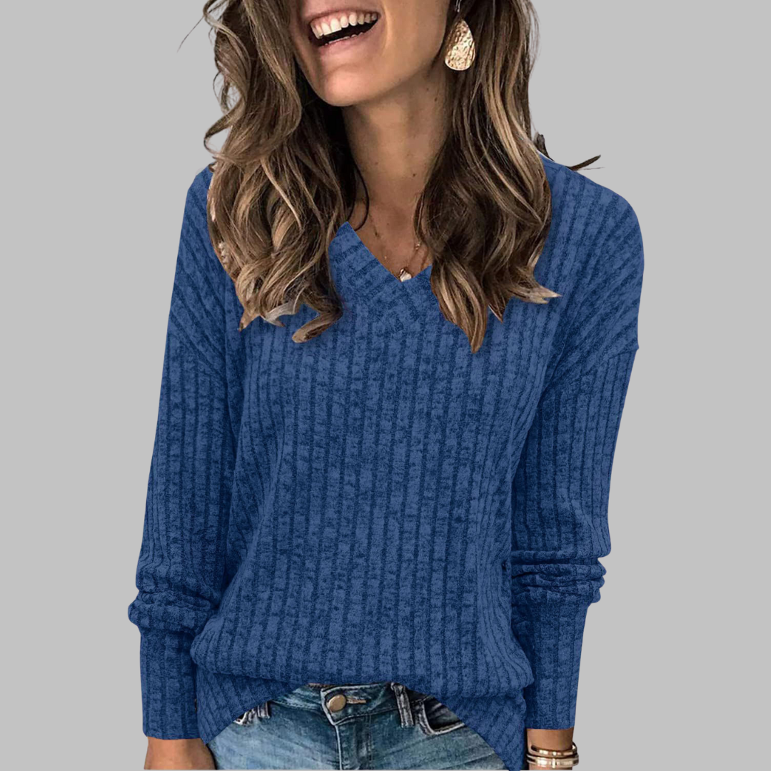 Kimberly Comfy V-Neck Sweater | Women's Soft Knit Top