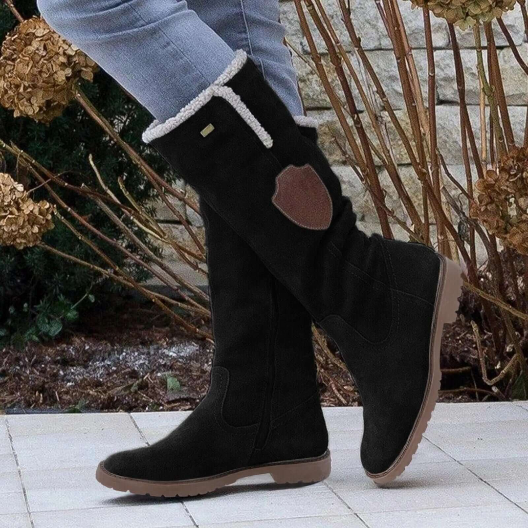 Knee-High Winter Boots Women | Suede Look with Fleece Lining