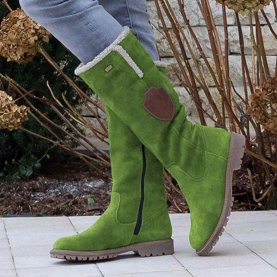 Knee-High Winter Boots Women | Suede Look with Fleece Lining