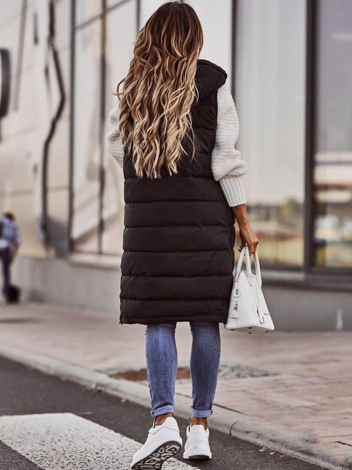 Knee-Length Puffer Vest Women | Stylish Autumn Layering