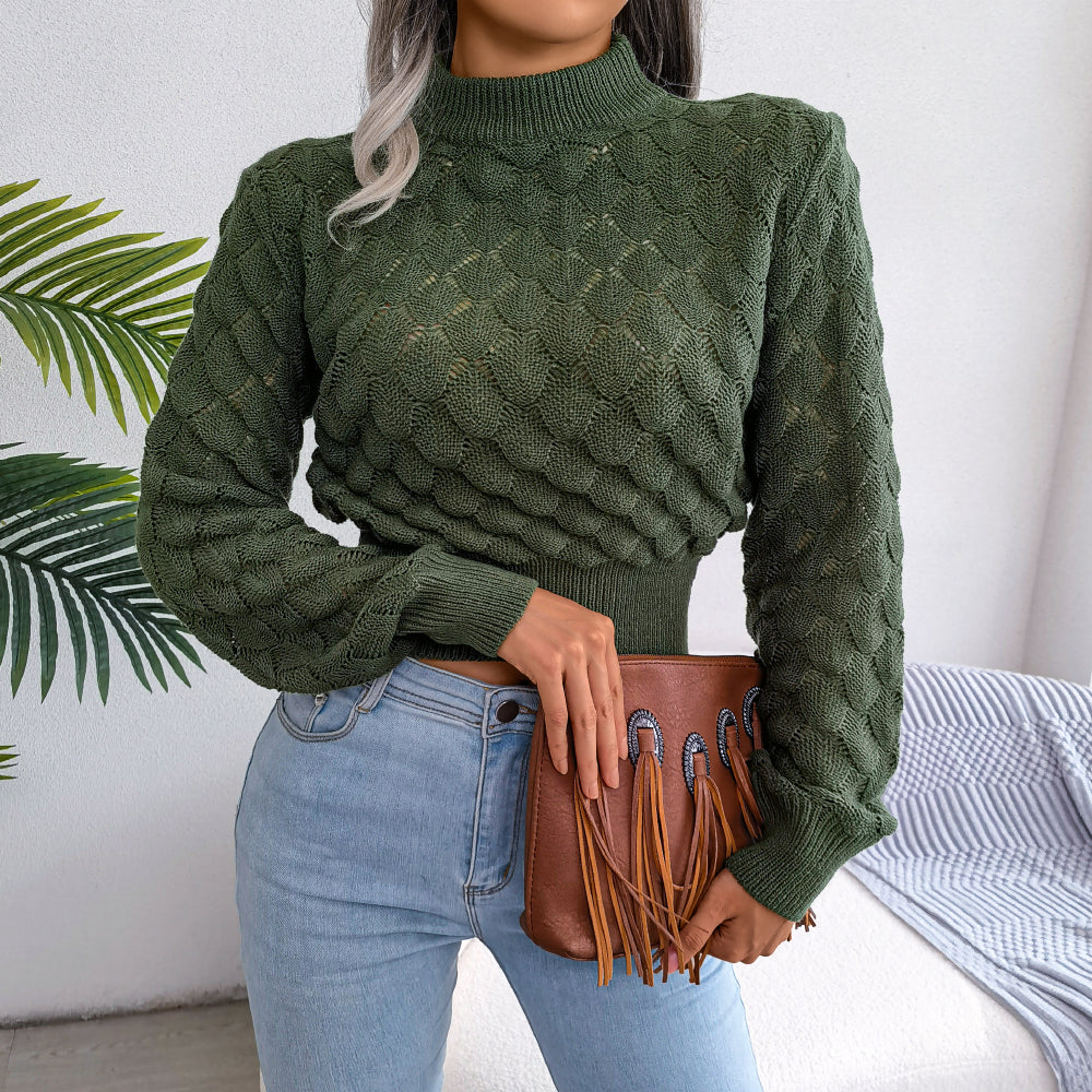 Knitted Crop Top with Structure | Women's Top 2
