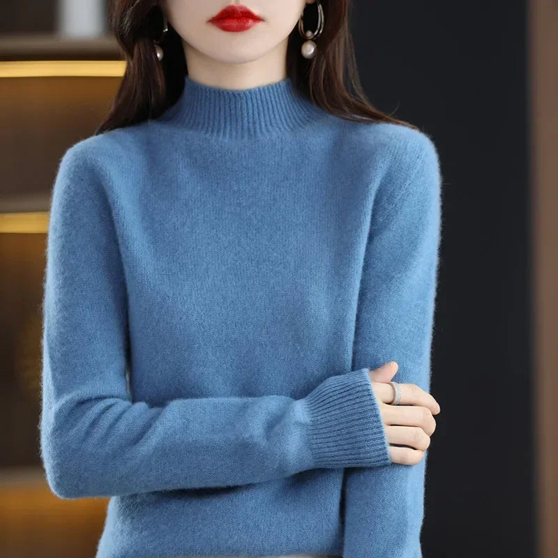 Korean Style Women's Knit Sweater | Long Sleeve Pullover